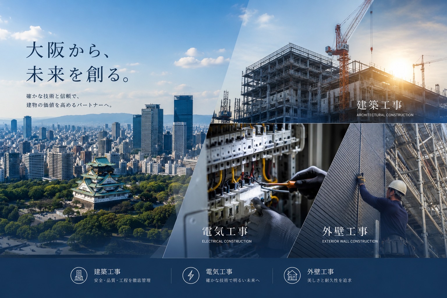 大阪から、未来を創る。株式会社ys ? 建築工事・電気工事・外壁工事